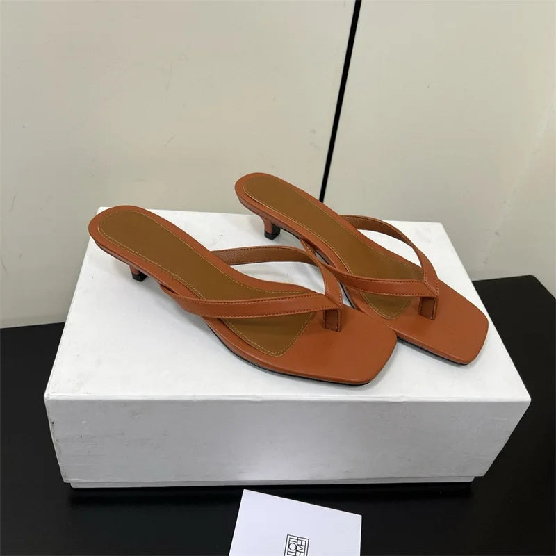 25 year summer new leather suede cat and versatile flip flops