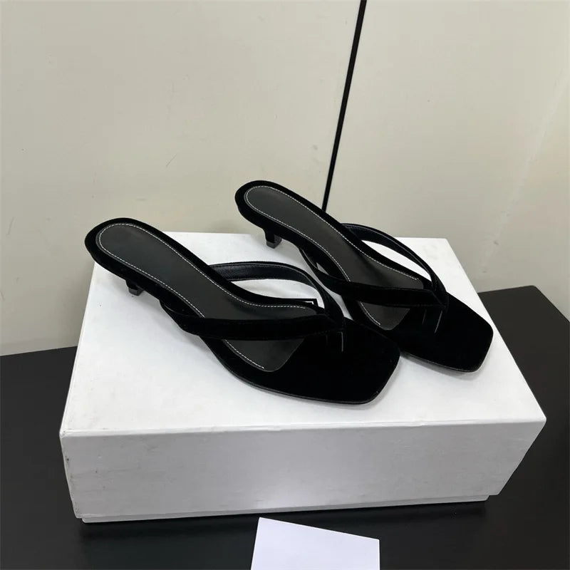 25 year summer new leather suede cat and versatile flip flops