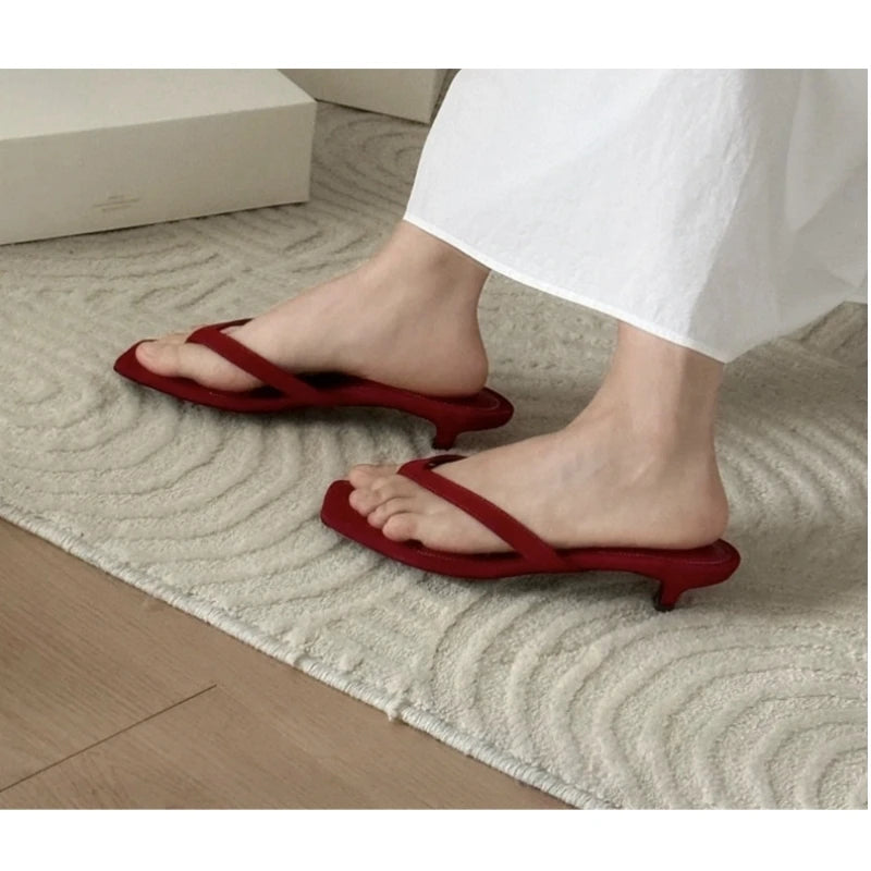 25 year summer new leather suede cat and versatile flip flops