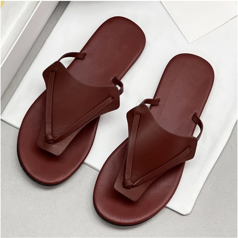 25 year new triangular toe Korean summer retro vacation style women's flip flops