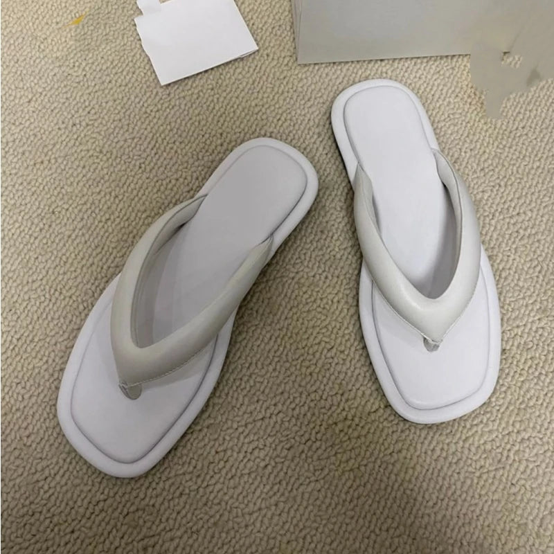 25 year summer new fairy style leather flat bottomed toe versatile casual beach sandals