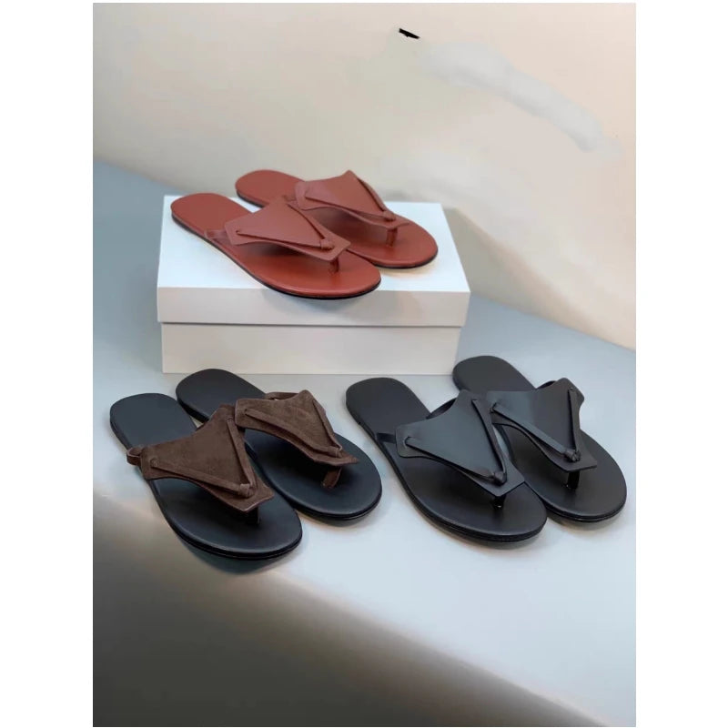 25 year new triangular toe Korean summer retro vacation style women's flip flops