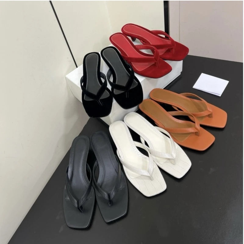 25 year summer new leather suede cat and versatile flip flops