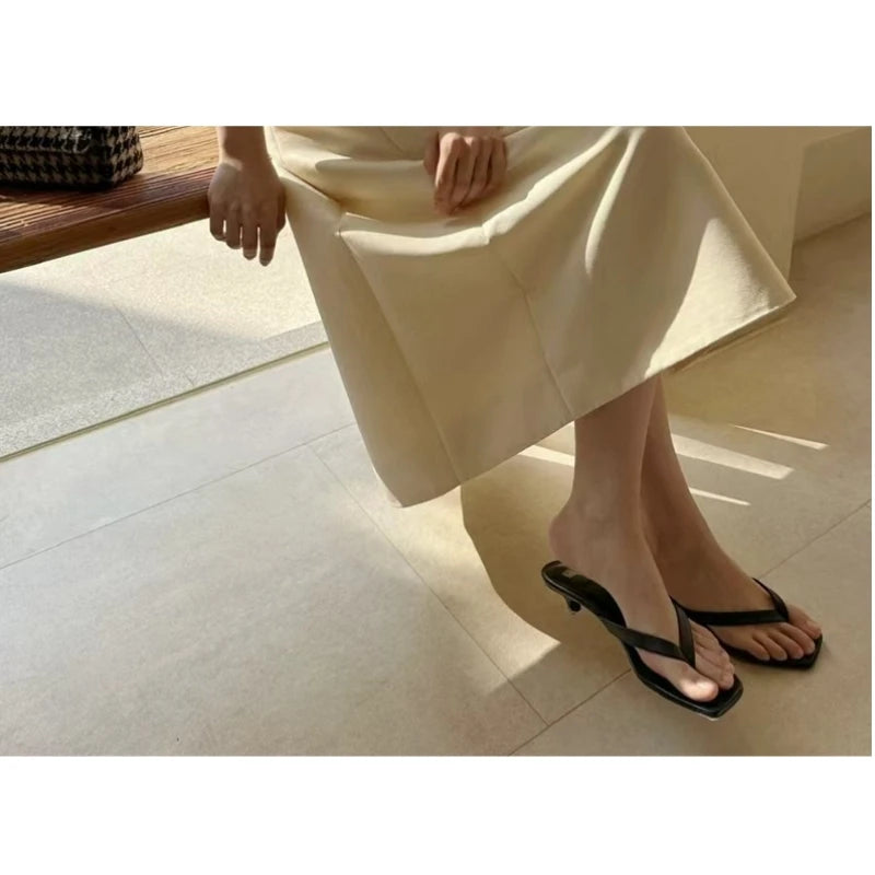 25 year summer new leather suede cat and versatile flip flops