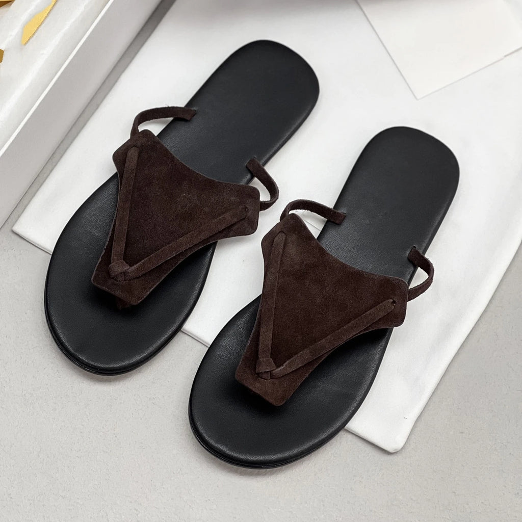 25 year new triangular toe Korean summer retro vacation style women's flip flops