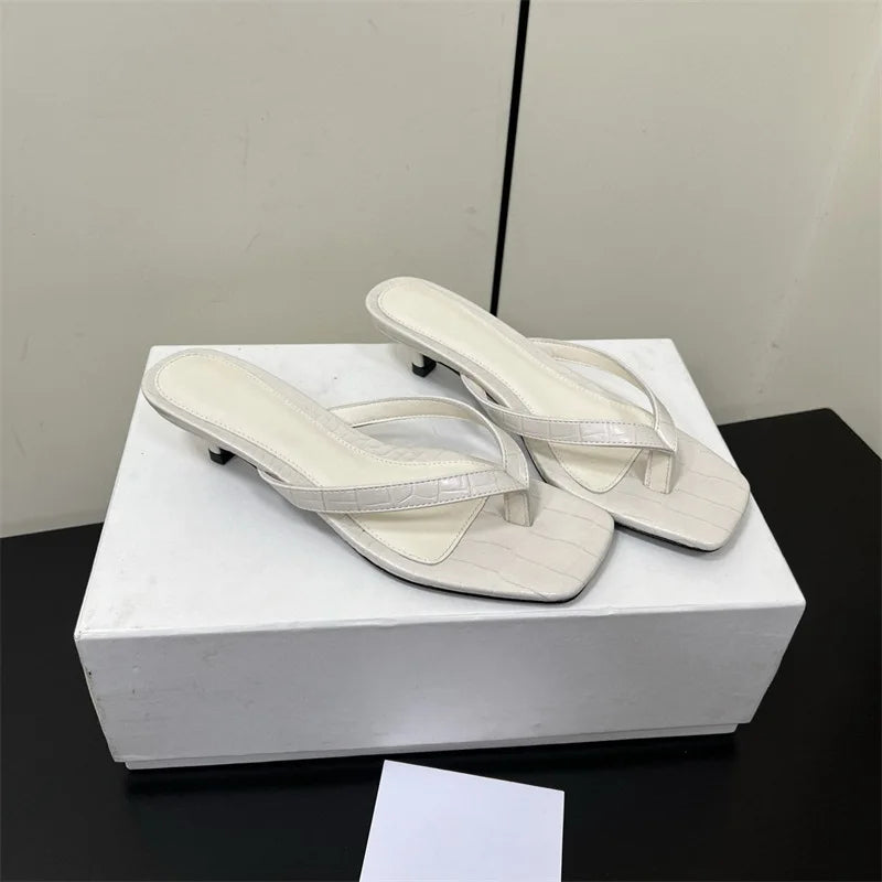 25 year summer new leather suede cat and versatile flip flops