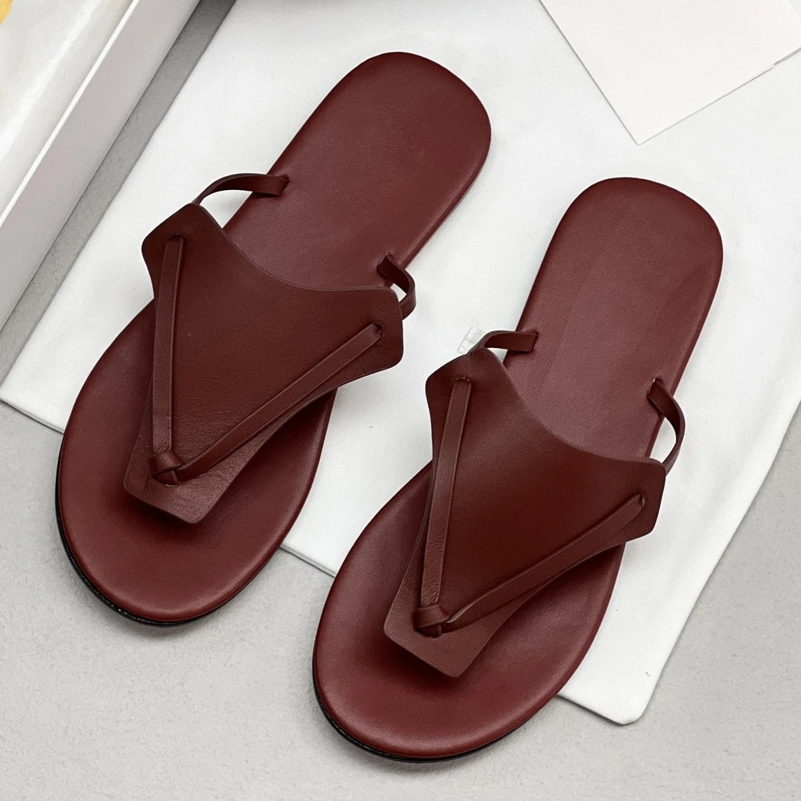 25 year new triangular toe Korean summer retro vacation style women's flip flops