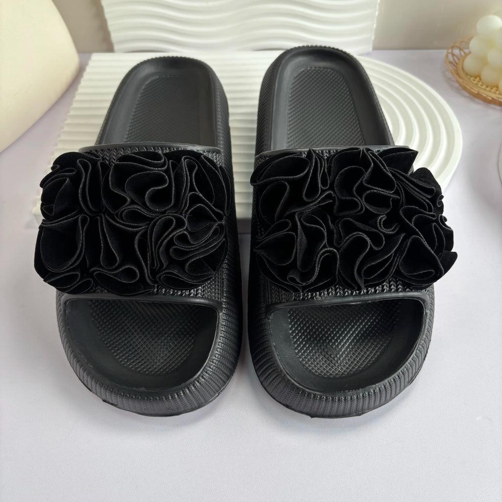 Summer Women Comfort Flip-Flop Leopard Bow Soft Thick-Soled Cloud Slippers Travel Vacation Beach Shoes New Women Sandals