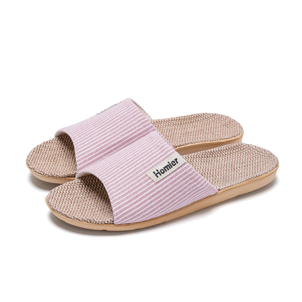 Fabric Unisex Slippers Summer Slip-On Indoor Slippers Non-Slip Breathable Home Slippers