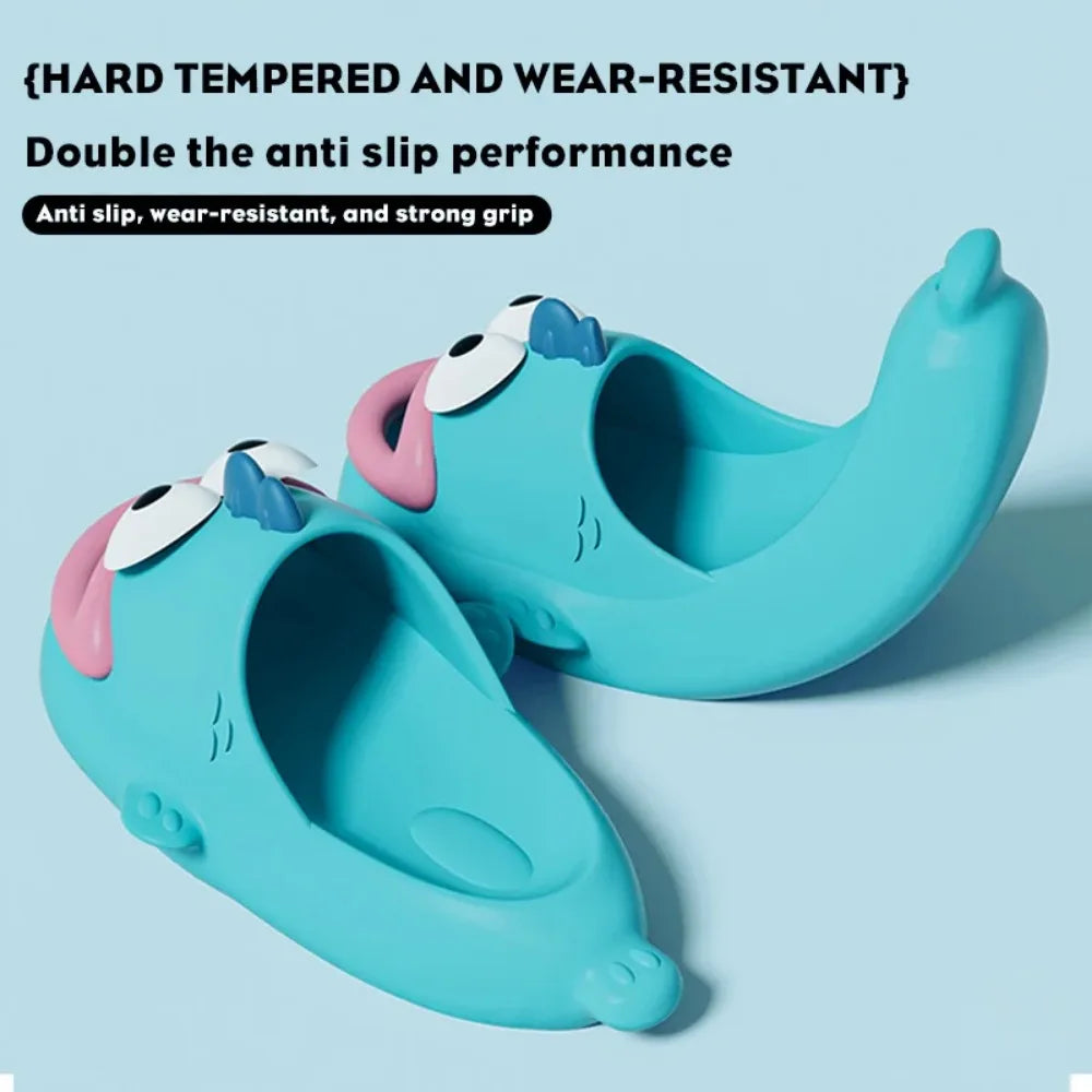 Women wearing slippers for summer outings in 2024, new quirky and anti slip couples, cute and ugly fish cool slippers for men