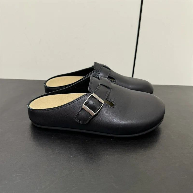New 25 year old Buchen-M ü ller shoes for women, suede toe caps, versatile, lazy style, one foot lazy sandals